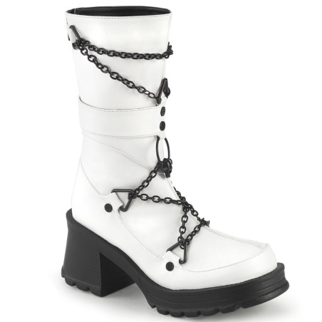 Demonia BRATTY-120 White Vegan Leather Sale Women