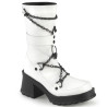 Demonia BRATTY-120 White Vegan Leather Sale Women