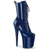 Pleaser FLAMINGO-1040GP Blue Glitter Patent Ankle Boots