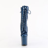 Pleaser FLAMINGO-1040GP Blue Glitter Patent Ankle Boots