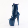 Pleaser FLAMINGO-1040GP Blue Glitter Patent Ankle Boots