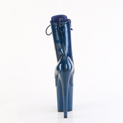 Pleaser FLAMINGO-1040GP Blue Glitter Patent Ankle Boots