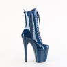 Pleaser FLAMINGO-1040GP Blue Glitter Patent Ankle Boots