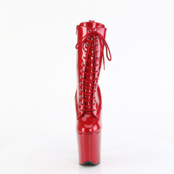 Pleaser FLAMINGO-1040GP Red Glitter Patent Ankle Boots