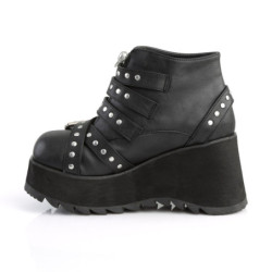 Demonia SCENE-30 Black Vegan Ankle High Platform Boots