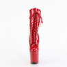 Pleaser FLAMINGO-1040GP Red Glitter Patent Ankle Boots
