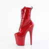 Pleaser FLAMINGO-1040GP Red Glitter Patent Ankle Boots