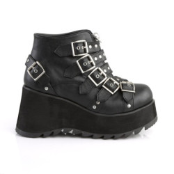 Demonia SCENE-30 Black Vegan Ankle High Platform Boots