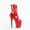 Pleaser FLAMINGO-1040GP Red Glitter Patent Ankle Boots