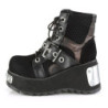Demonia SCENE-53 Black Vegan Ankle High Platform Boots