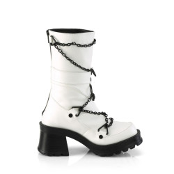 Demonia BRATTY-120 White Vegan Leather Sale Women