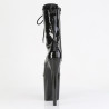 Pleaser FLAMINGO-1041GP Black Glitter Patent Ankle Boots