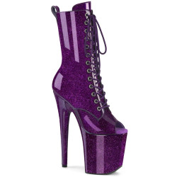 Pleaser FLAMINGO-1041GP Purple Glitter Patent Boots