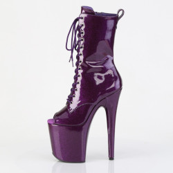 Pleaser FLAMINGO-1041GP Purple Glitter Patent Boots