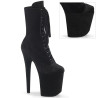Pleaser FLAMINGO-1045VEL Black Velvet Ankle Boots
