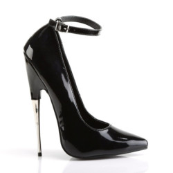 Devious SCREAM-12 Black Spike Steel Heels Stiletto Pumps