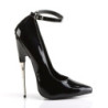 Devious SCREAM-12 Black Spike Steel Heels Stiletto Pumps