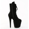 Pleaser FLAMINGO-1045VEL Black Velvet Ankle Boots