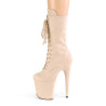 Pleaser FLAMINGO-1050FS Beige Vegan Suede Ankle Boots