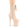Pleaser FLAMINGO-1050FS Beige Vegan Suede Ankle Boots