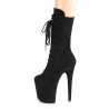 Pleaser FLAMINGO-1050FS Black Vegan Suede Ankle Boots
