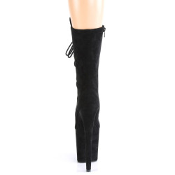 Pleaser FLAMINGO-1050FS Black Vegan Suede Ankle Boots