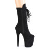 Pleaser FLAMINGO-1050FS Black Vegan Suede Ankle Boots