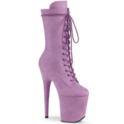 Pleaser FLAMINGO-1050FS Lila Vegan Suede Ankle Boots
