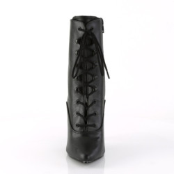 Pleaser SEDUCE-1020 Black Vegan Leather Ankle Boots