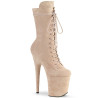Pleaser FLAMINGO-1050FS Nude Vegan Suede Ankle Boots