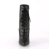 Pleaser SEDUCE-1020 Black Vegan Leather Ankle Boots