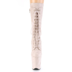 Pleaser FLAMINGO-1050FS Nude Vegan Suede Ankle Boots