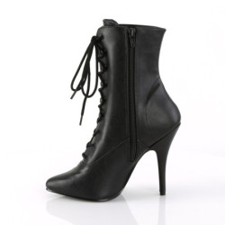 Pleaser SEDUCE-1020 Black Vegan Leather Ankle Boots