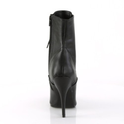 Pleaser SEDUCE-1020 Black Vegan Leather Ankle Boots