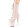Pleaser FLAMINGO-1050FS Nude Vegan Suede Ankle Boots