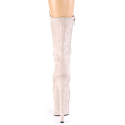 Pleaser FLAMINGO-1050FS Nude Vegan Suede Ankle Boots