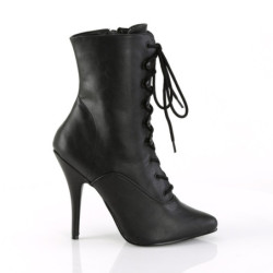 Pleaser SEDUCE-1020 Black Vegan Leather Ankle Boots