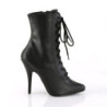 Pleaser SEDUCE-1020 Black Vegan Leather Ankle Boots