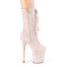 Pleaser FLAMINGO-1050FS Nude Vegan Suede Ankle Boots