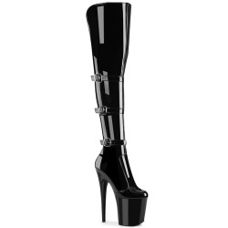 Pleaser FLAMINGO-3018 Extreme Heeled Buckle Thigh Boots