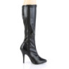 Pleaser SEDUCE-2000 Black Vegan Stiletto Heeled Boots