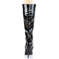 Pleaser SEDUCE-2020 Black Patent Stiletto Heeled Boots