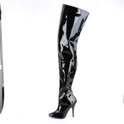 Pleaser SEDUCE-4010 Patent Heeled Crotch High Boots
