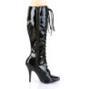 Pleaser SEDUCE-2020 Black Patent Stiletto Heeled Boots