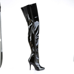 Pleaser SEDUCE-4010 Patent Heeled Crotch High Boots