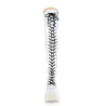 Demonia SHAKER-374 White Platform Thigh High Wedge Boots