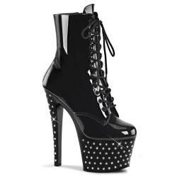 Pleaser STARDUST-1020-7 Black High Heeled Ankle Boots