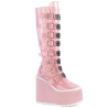 Demonia SWING-815C Rose Vegan Platform Knee High Boots