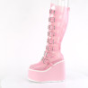 Demonia SWING-815C Rose Vegan Platform Knee High Boots