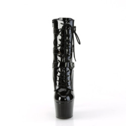 Pleaser ADORE-1043 Black Patent High Heeled Ankle Boots